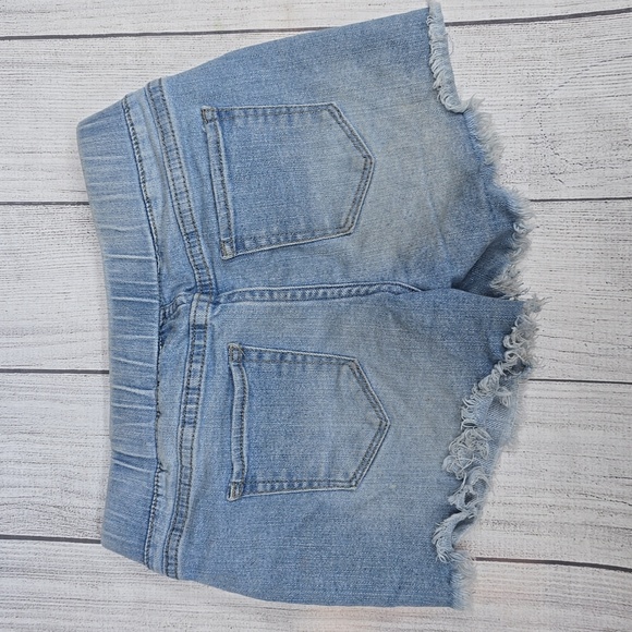 YMI Light Blue Denim Shorts with Drawstring - Picture 3 of 3